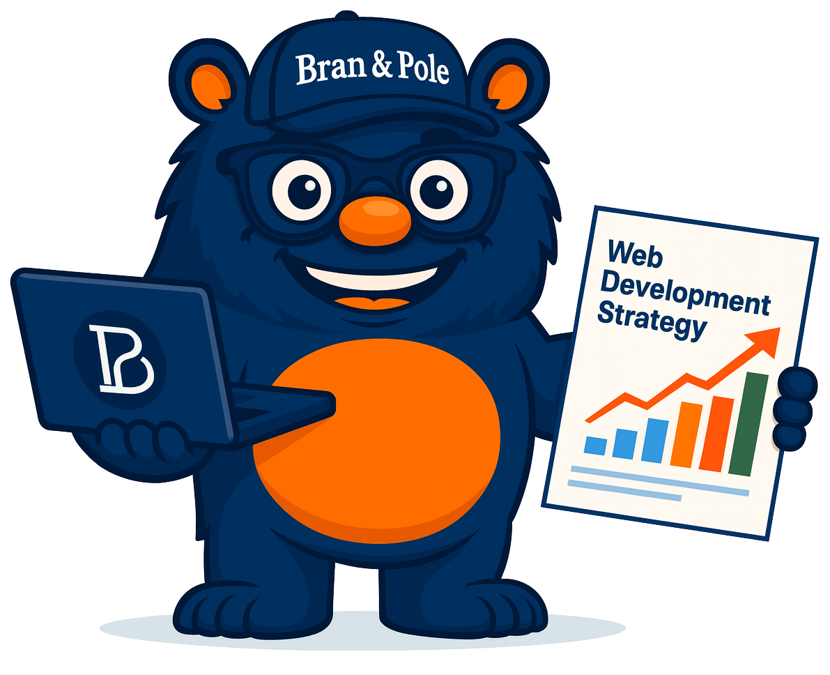 branpole mascot with chart