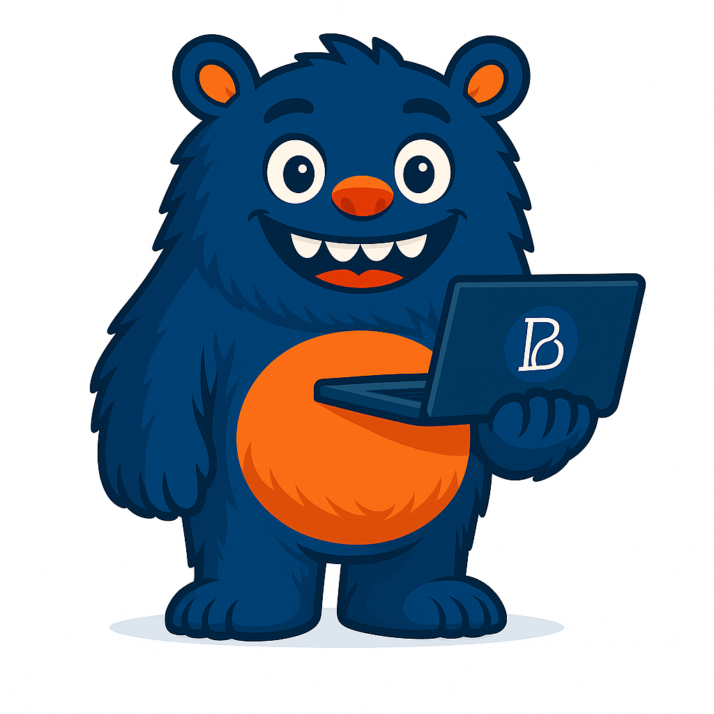 bran & pole blue and orange mascot